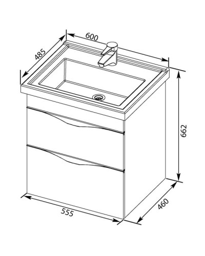 Тумба капучино 55,5 см Aquanet Эвора 00184003