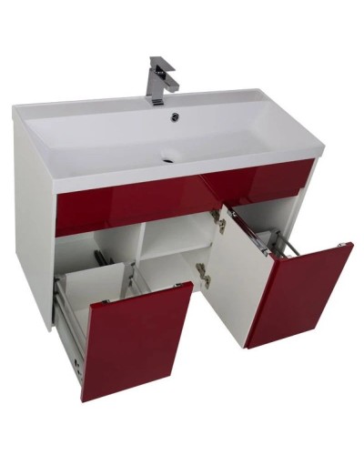 Тумба белый/бордо 99 см Aquanet Латина 00179928