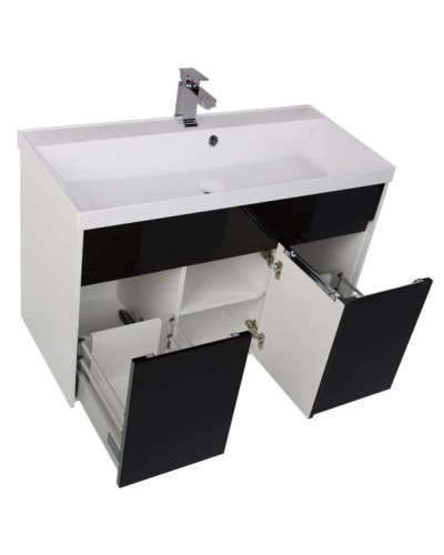 Тумба белый/черный 99 см Aquanet Латина 00179927