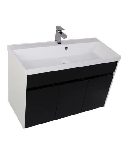 Тумба белый/черный 99 см Aquanet Латина 00179927