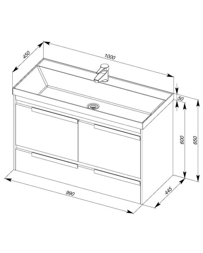 Тумба белый/бордо 99 см Aquanet Тиволи 00180058