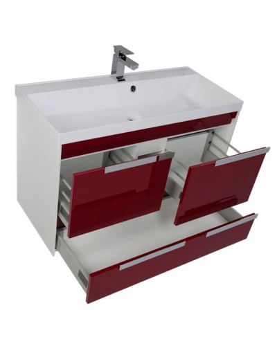Тумба белый/бордо 99 см Aquanet Тиволи 00180058