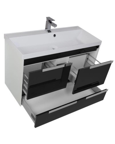 Тумба белый/черный 99 см Aquanet Тиволи 00180067