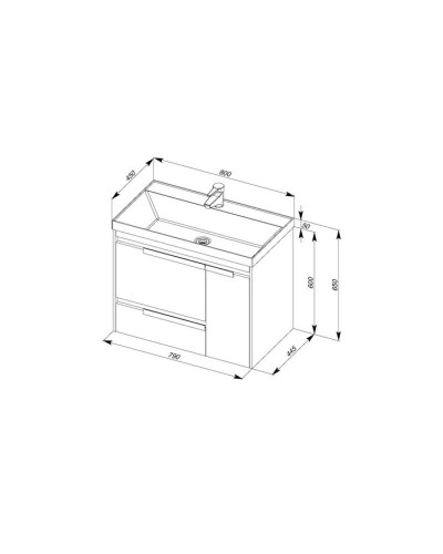 Тумба белый 79 см Aquanet Тиволи 00180055