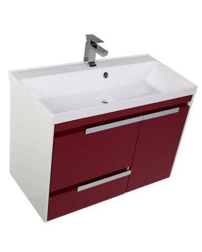 Тумба белый/бордо 89 см Aquanet Тиволи 00180059