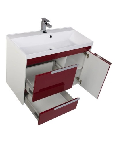Тумба белый/бордо 89 см Aquanet Тиволи 00180059
