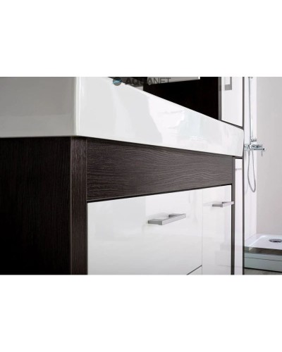 Тумба венге/белый 96 см с бельевой корзиной Aquanet Тиана 00172680