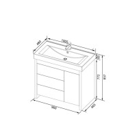 Тумба венге/белый 96 см с бельевой корзиной Aquanet Тиана 00172680