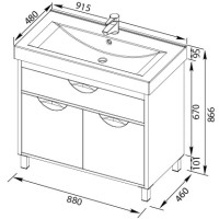 Тумба белый/венге 88 см Aquanet Гретта 00177068