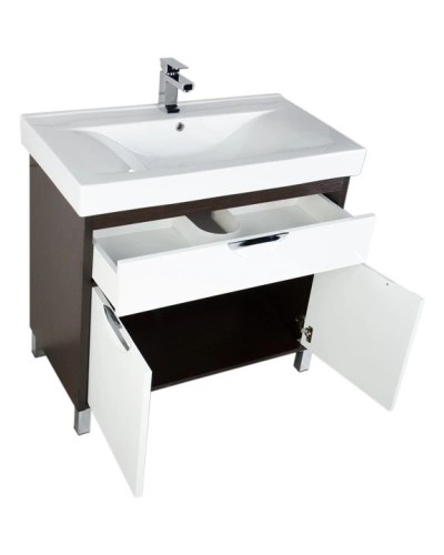 Тумба белый/венге 88 см Aquanet Гретта 00177068