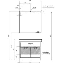 Тумба белый/венге 88 см Aquanet Гретта 00177068