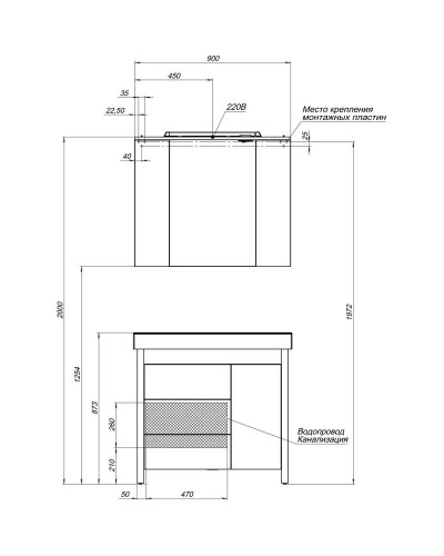 Тумба венге/белый 88 см с бельевой корзиной Aquanet Тиана 00177070