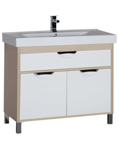 Тумба белый/светлый дуб 96 см Aquanet Гретта 00171575