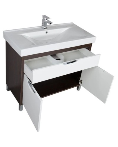 Тумба белый/венге 96 см Aquanet Гретта 00171583