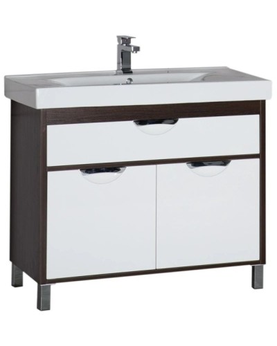 Тумба белый/венге 96 см Aquanet Гретта 00171583