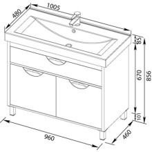 Тумба белый 96 см Aquanet Гретта 00179199