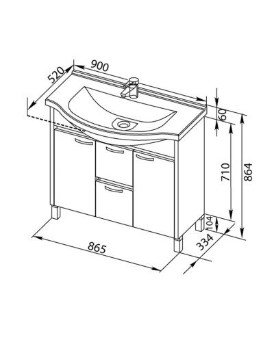 Тумба венге 86,5 см Aquanet Донна 00169180