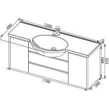 Тумба белый 119 см Aquanet Лайн 00164938