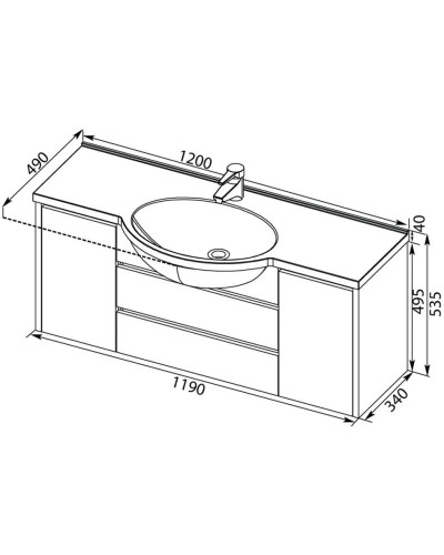 Тумба белый 119 см Aquanet Лайн 00164938
