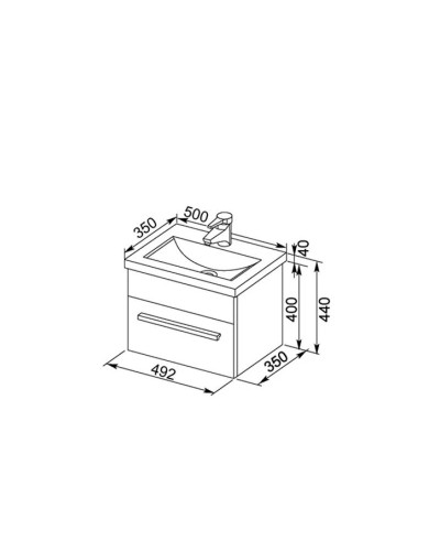 Тумба белый 49,2 см Aquanet Нота 00159138