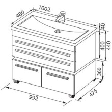 Тумба белый 99,2 см Aquanet Верона 00175382