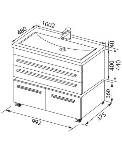 Тумба белый 99,2 см Aquanet Верона 00175382