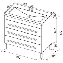 Тумба белый 89,2 см Aquanet Верона 00178470