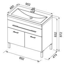 Тумба белый 89,2 см Aquanet Верона 00182708