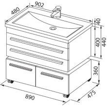Тумба белый 89 см Aquanet Верона 00172335