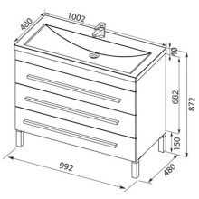 Тумба белый 99,2 см Aquanet Верона 00178471