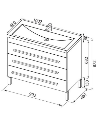 Тумба белый 99,2 см Aquanet Верона 00178471