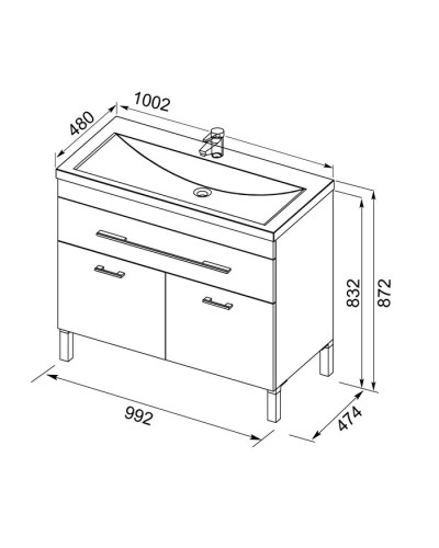 Тумба белый 99,2 см Aquanet Верона 00182710