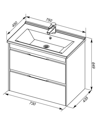 Тумба белый 73 см Aquanet Тулон 00183395