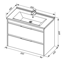 Тумба белый 83 см Aquanet Тулон 00182724