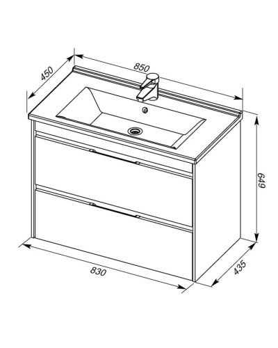 Тумба белый 83 см Aquanet Тулон 00182724