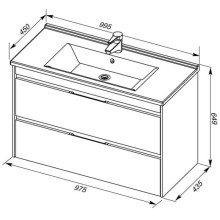 Тумба белый 97,5 см Aquanet Тулон 00183396