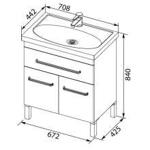 Тумба черный 67,2 см Aquanet Сиена 00189222