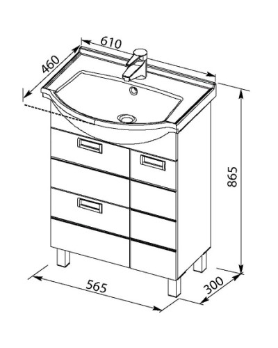 Тумба белый 56,5 см Aquanet Сити 00172683