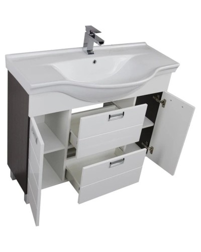 Тумба белый/венге 97,5 см Aquanet Сити 00173235