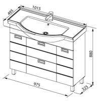 Тумба белый/венге 97,5 см Aquanet Сити 00173235