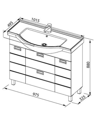 Тумба белый/венге 97,5 см Aquanet Сити 00173235