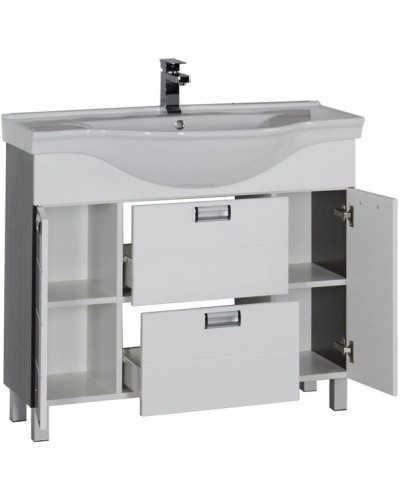 Тумба белый/венге 97,5 см Aquanet Сити 00173235