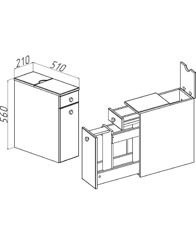 Тумба Runo Комбо 21 00-00000532 Белая
