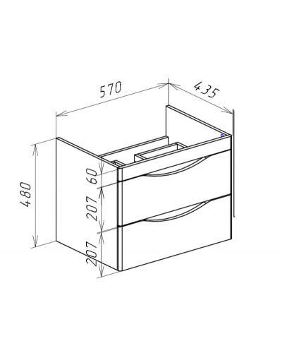 Тумба под раковину Bellezza Санриса 60 4630109180363 подвесная Серебро