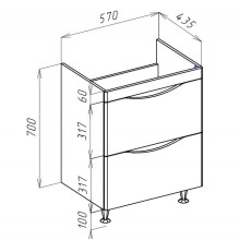 Тумба под раковину Bellezza Санриса 60 4630109660018 Белая