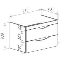 Тумба под раковину Bellezza Санриса 80 4630113180434 подвесная Орех