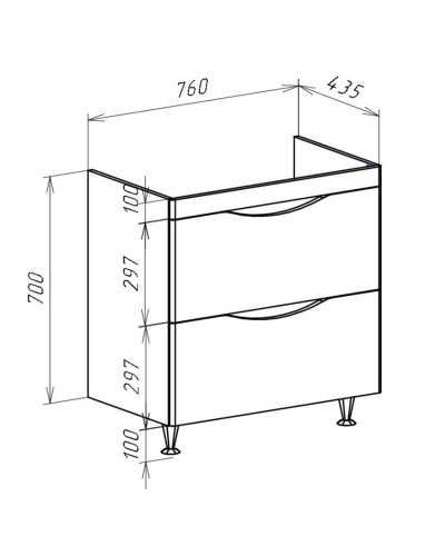 Тумба под раковину Bellezza Санриса 80 4630113660455 Капучино