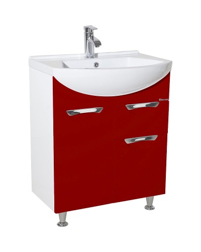 Тумба под раковину Bellezza Альфа 65 4638810090032 Белая Красная