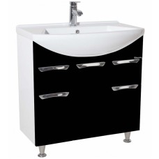 Тумба под раковину Bellezza Альфа 75 4638812110042 Белая Черная