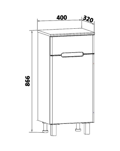Тумба Runo Парма 40 R 00-00001049 Белая